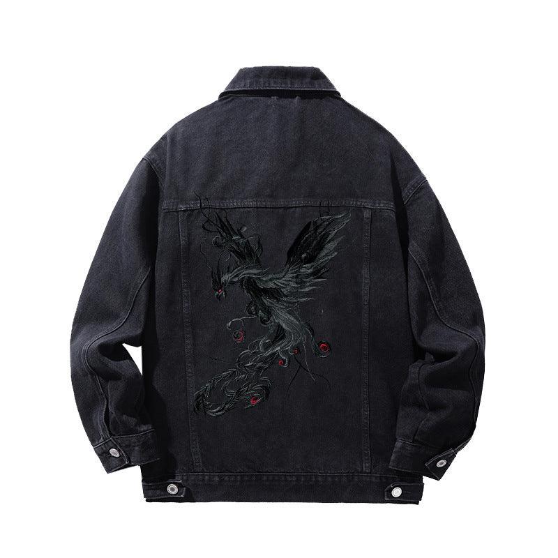 Autumn Chinese Style Phoenix Embroidery Polo Collar Jacket - Durage Collection