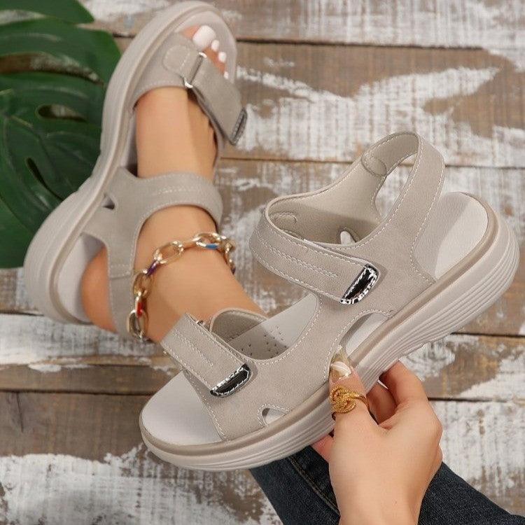 Casual Velcro-design Sandals Summer Comfortable Fish Mouth Sports Sandals Women Lightweight Beach Shoes - Durage Collection