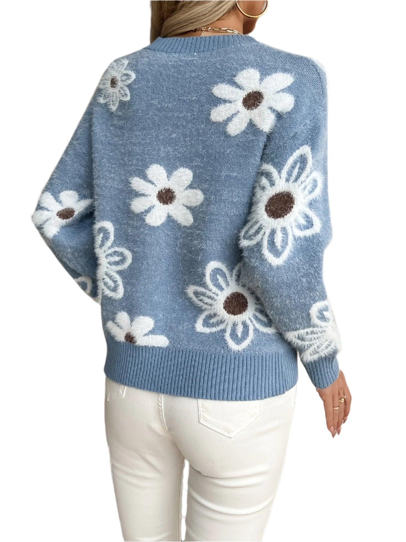 Daisy Jacquard Knit Sweater - Durage Collection