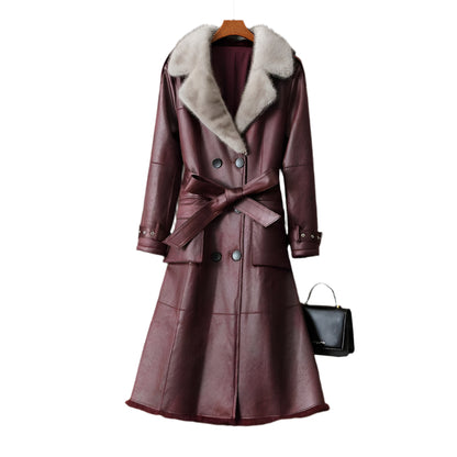 Elegant Rabbit Fur OL Commuter Long Jacket - Durage Collection