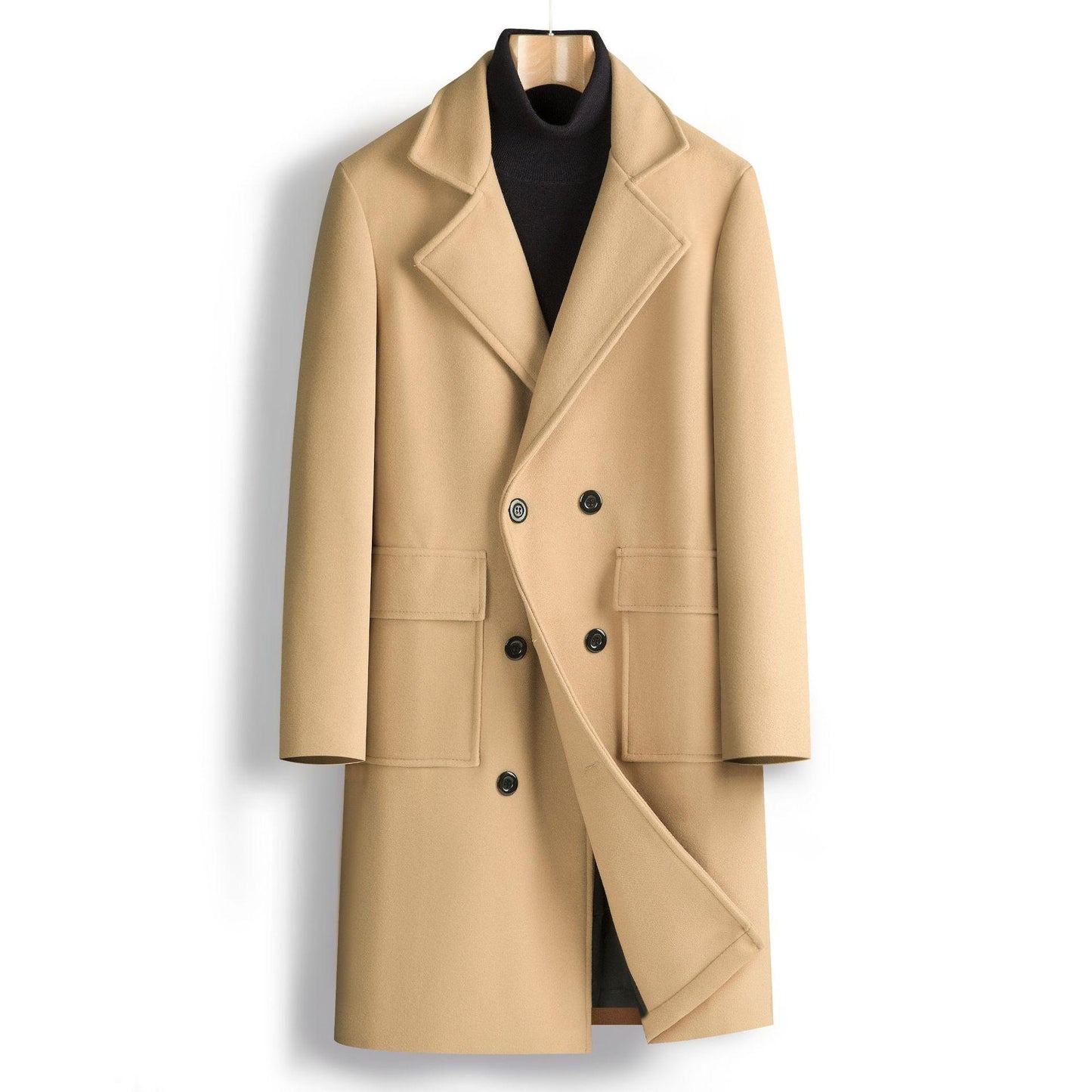 Fall Winter Men Double Breasted Mid-length Coat - Durage Collection