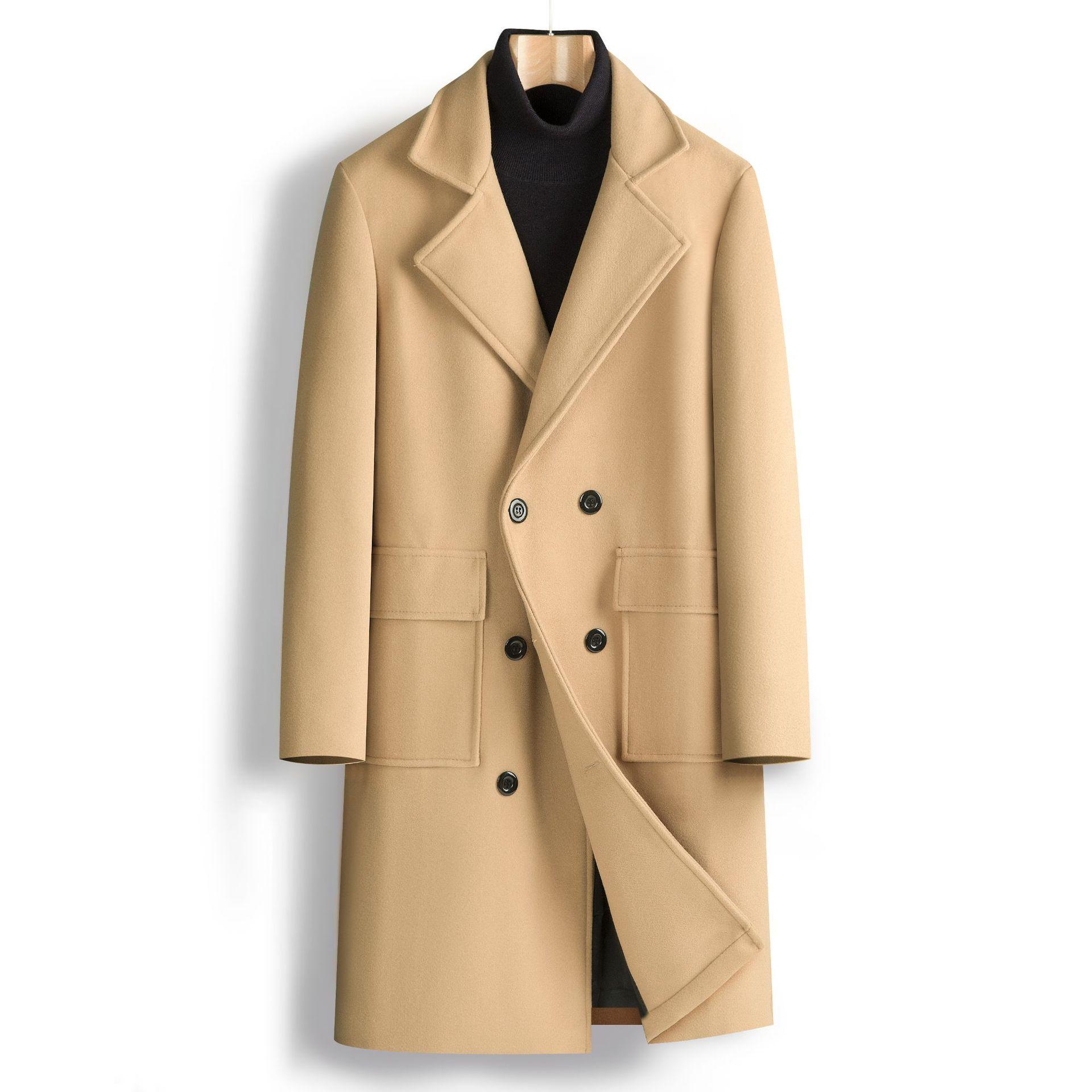 Fall Winter Men Double Breasted Mid-length Coat - Durage Collection
