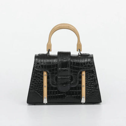 Timber Luxe Croc Leather Handbag - Durage Collection