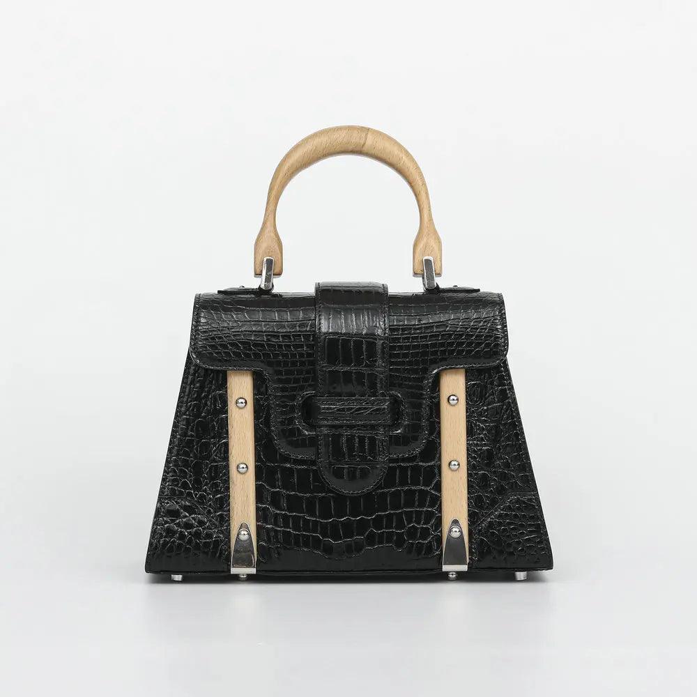 Timber Luxe Croc Leather Handbag - Durage Collection