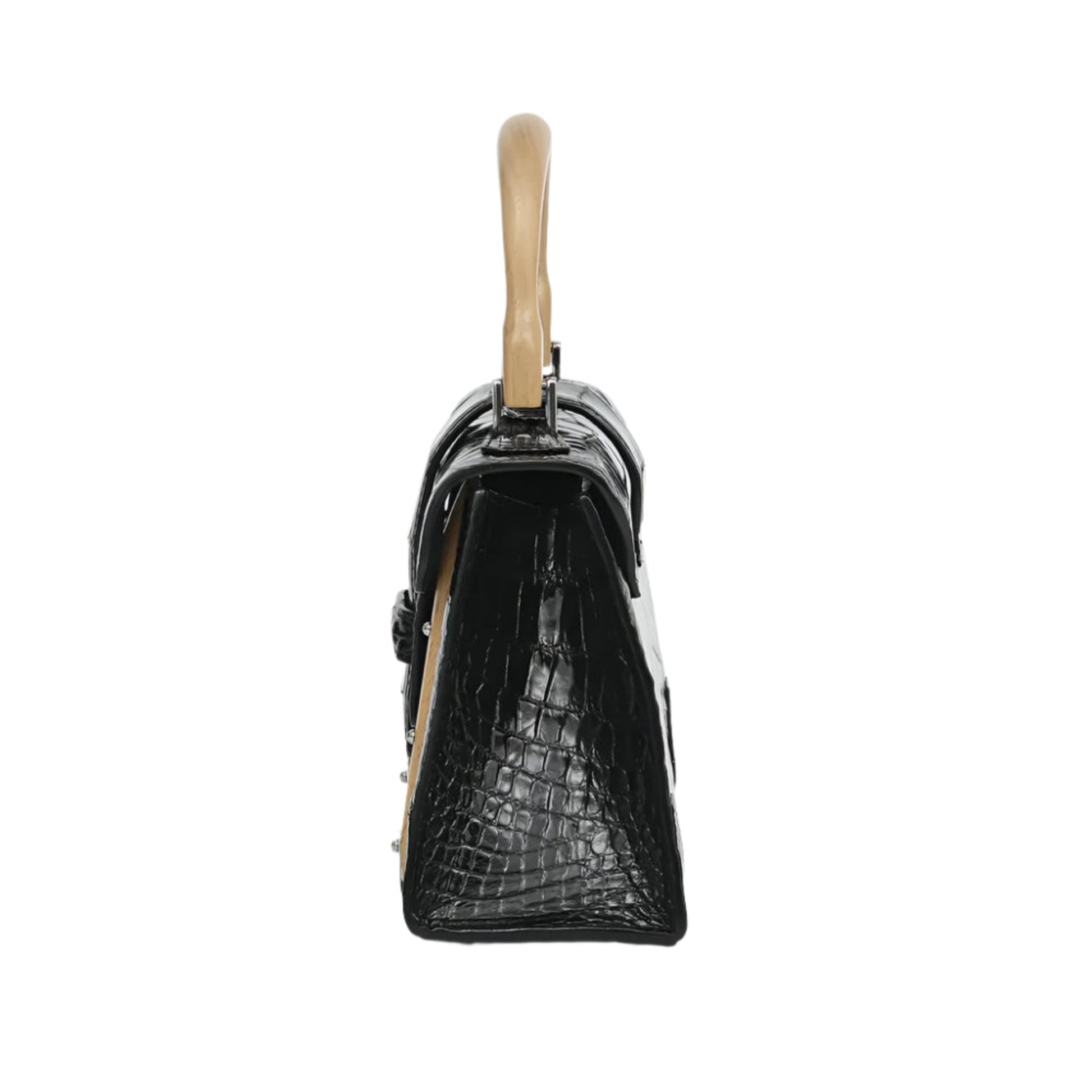 Timber Luxe Croc Leather Handbag - Durage Collection