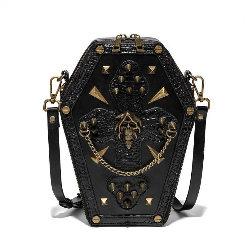 Gothic Skull Coffin Messenger Bag - Durage Collection