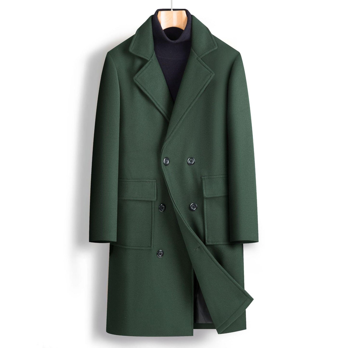 Fall Winter Men Double Breasted Mid-length Coat - Durage Collection