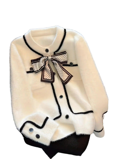 Mink Fleece Knit Cardigan - Durage Collection