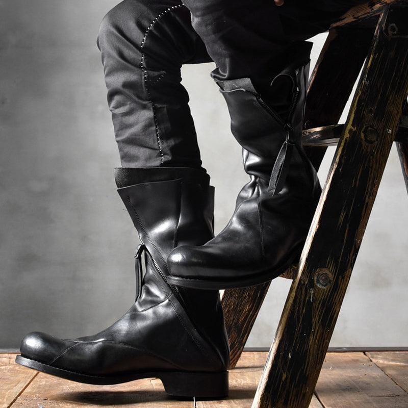 Japanese Irregular Deconstructed Leather Boots - Durage Collection