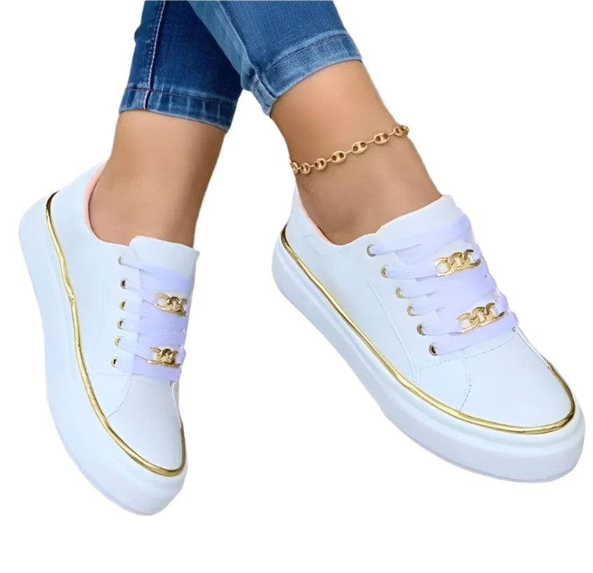 Chain Flats Shoes Thick Bottom Loafers For Walking Sports Shoes For Women - Durage Collection