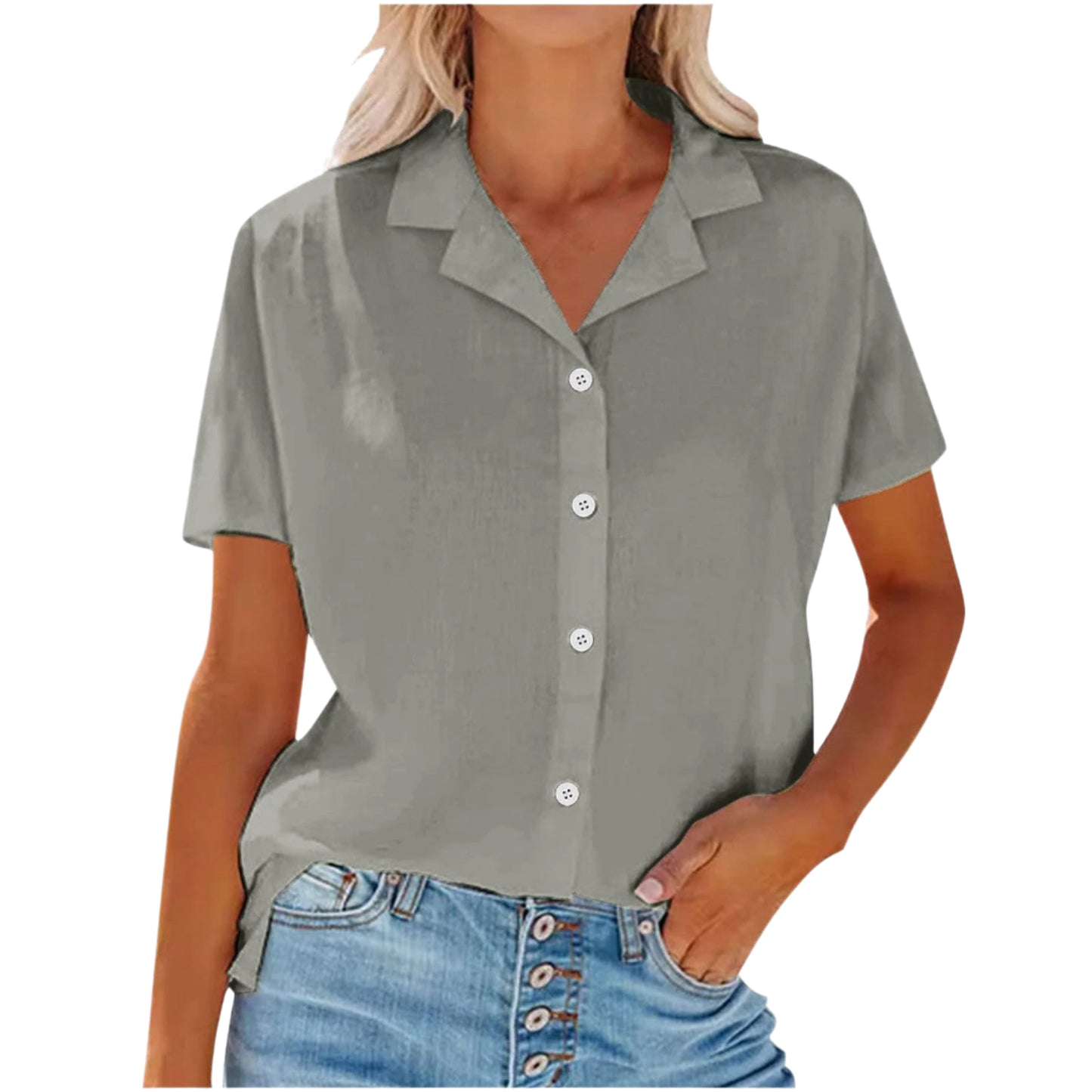 Lapel Cotton And Linen Casual Shirt For Women - Durage Collection