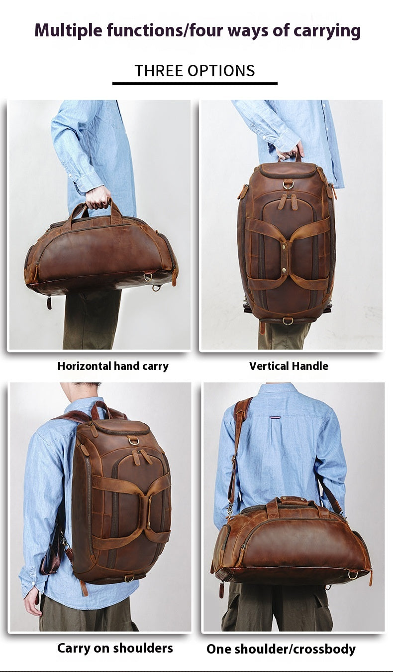 Vintage Voyager Cowhide Backpack