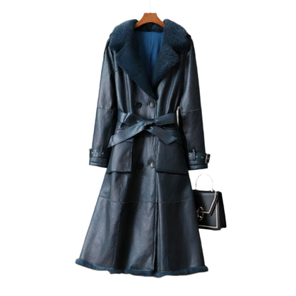 Elegant Rabbit Fur OL Commuter Long Jacket - Durage Collection