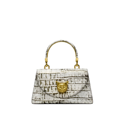 BAFELLI 2024 Luxury Crocodile Leather CatShaped Purse - Durage Collection