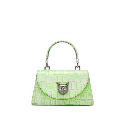 BAFELLI 2024 Luxury Crocodile Leather CatShaped Purse - Durage Collection