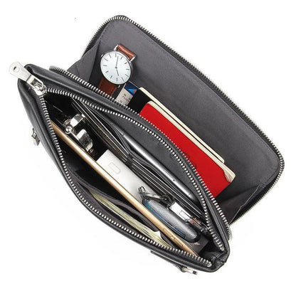 Genuine Leather Mens Clutch Wristlet Wallet Card Holder - Durage Collection