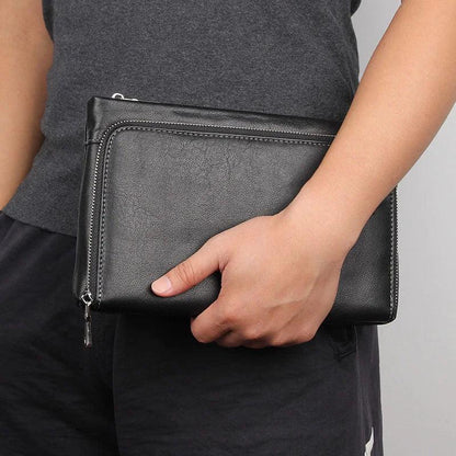 Genuine Leather Mens Clutch Wristlet Wallet Card Holder - Durage Collection