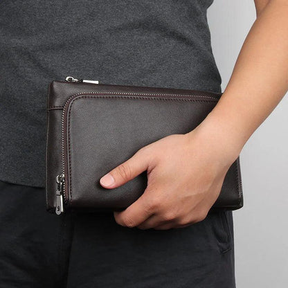 Genuine Leather Mens Clutch Wristlet Wallet Card Holder - Durage Collection