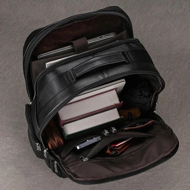 Sure Heres a suggested SEO for the productProduct Page TitleMens Double Layer Leather Backpack Large USB Charging Business Travel BagMeta DescriptionDiscover the ultimate in style and functionality with our Mens Double Layer Leather Backpack Perfect for - Durage Collection