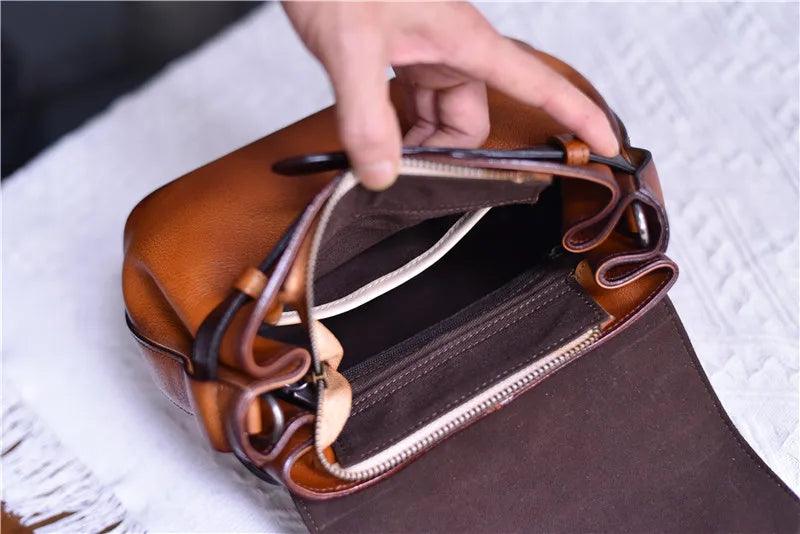 Vintage Luxury Leather AntiTheft Crossbody Handbag for Women - Durage Collection