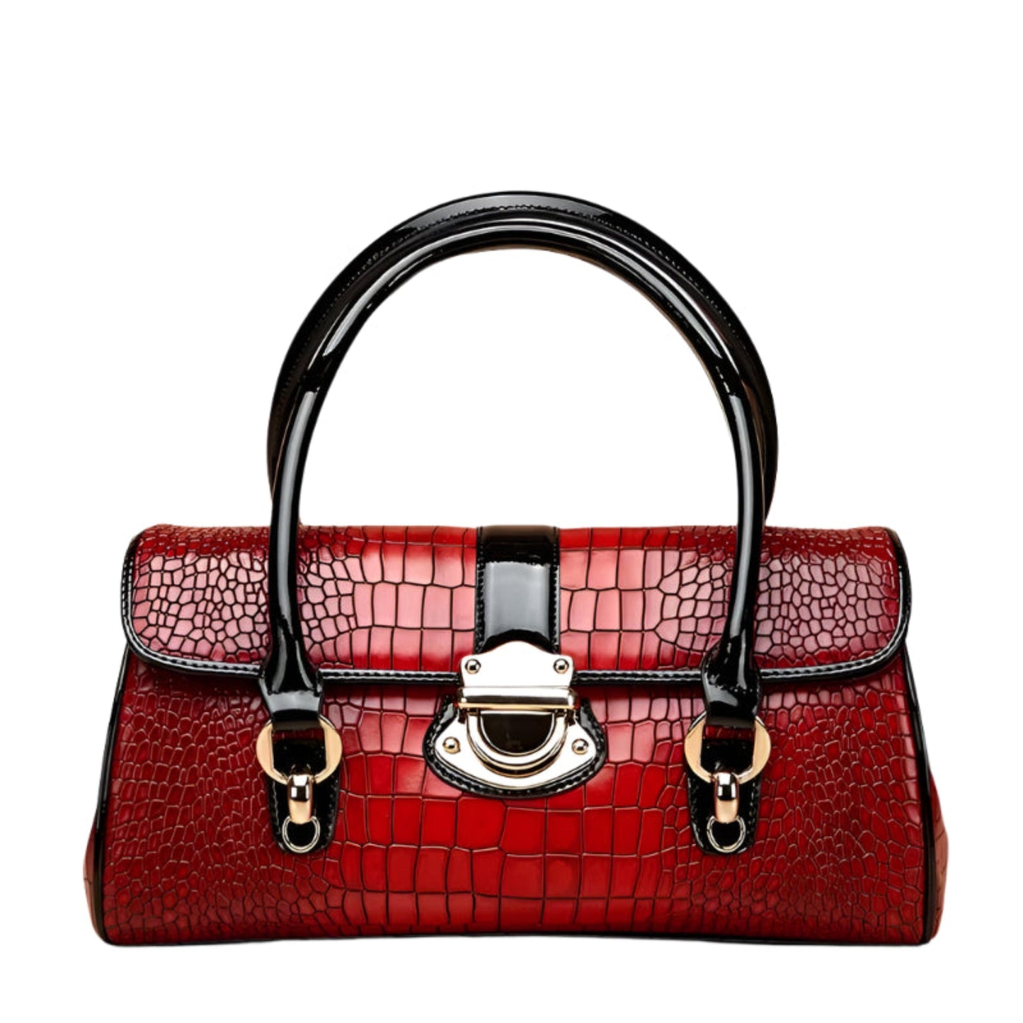 Red Cowhide Large Shoulder Bag - Durage Collection