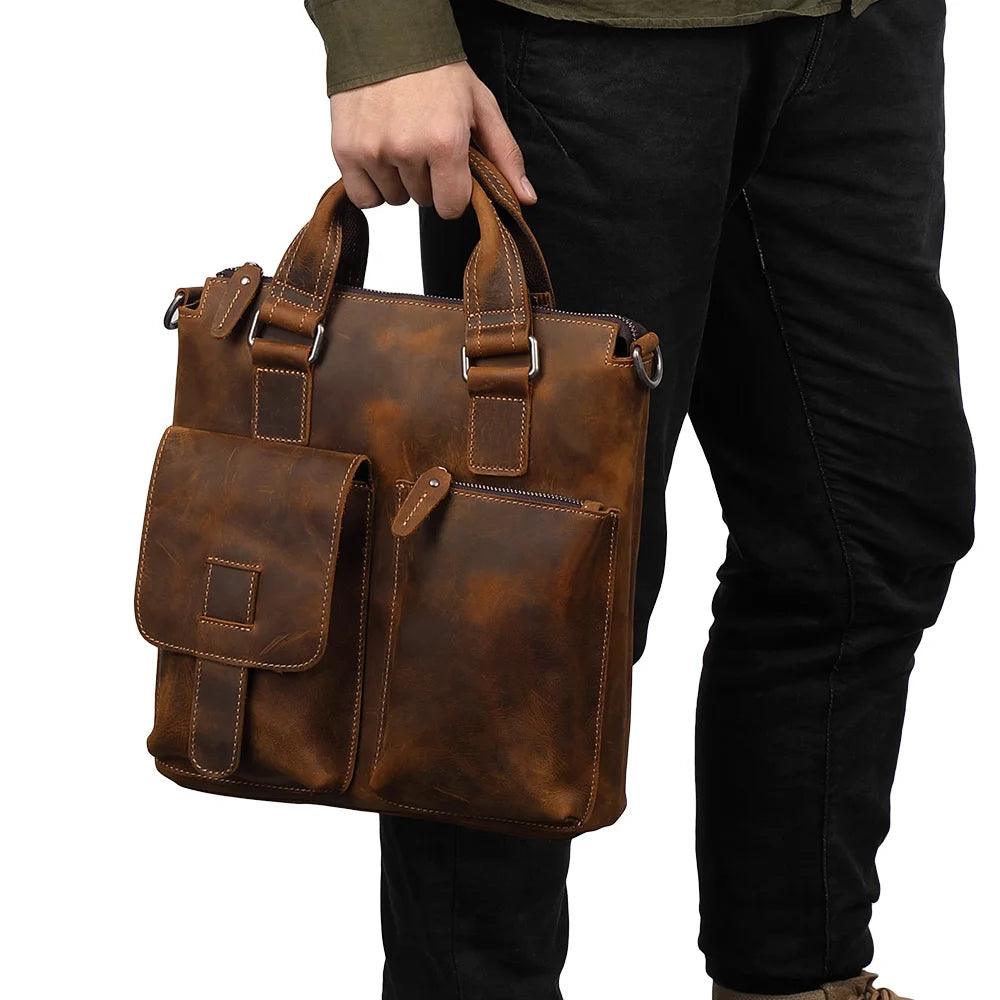 Genuine Leather Men’s Crossbody Messenger Bag - Durage Collection