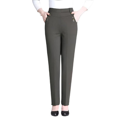 Velvet High Waisted Casual Trousers - Durage Collection