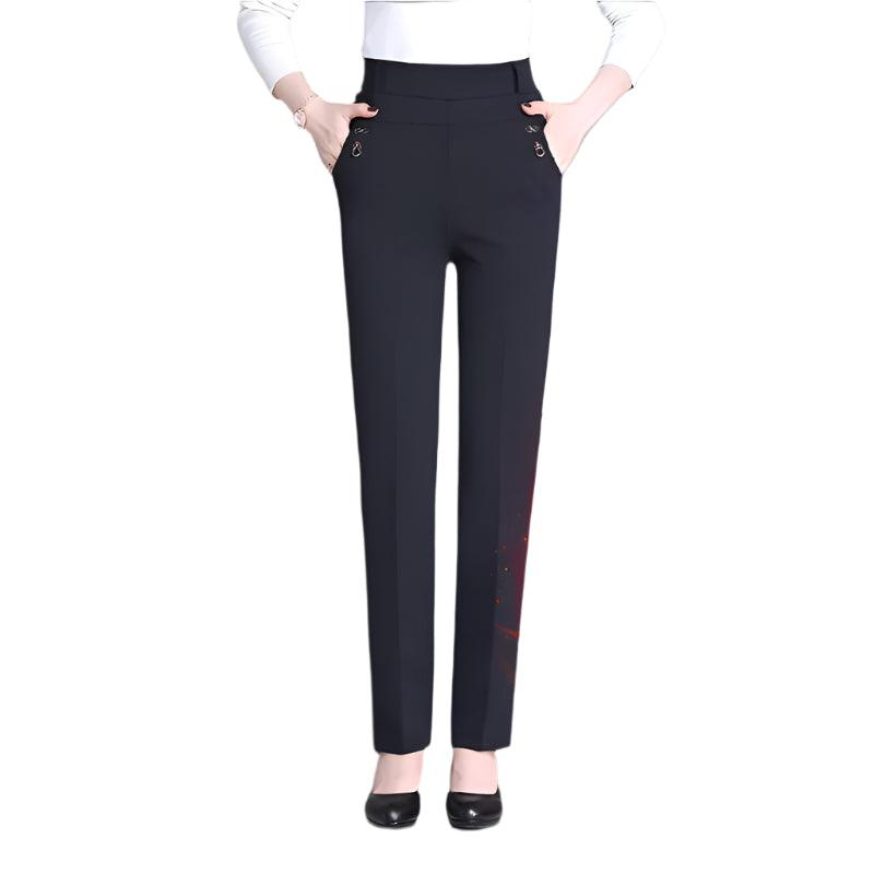 Velvet High Waisted Casual Trousers - Durage Collection