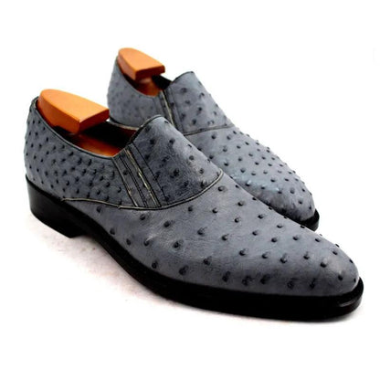 cie Handmade Goodyear Welted Real Ostrich Skin Men Shoe Can Customize The Color Breathable Leather Bottom No.OS1 - Durage Collection