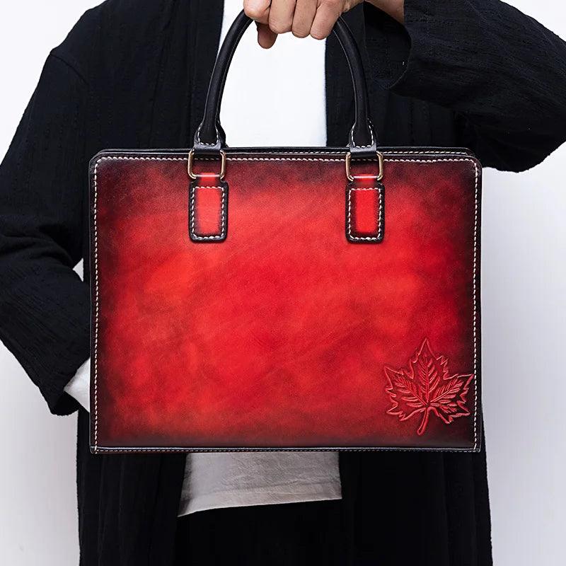 Handmade Genuine Leather Mens Casual Messenger Bag - Durage Collection