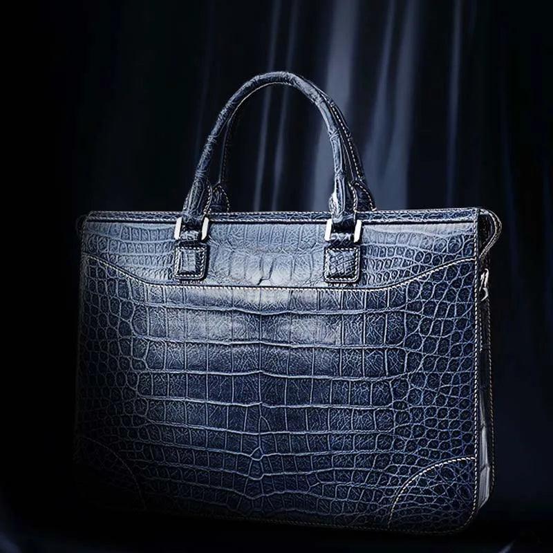 KEXIMA New Crocodile Leather Men’s Business Briefcase & Computer Bag - Durage Collection