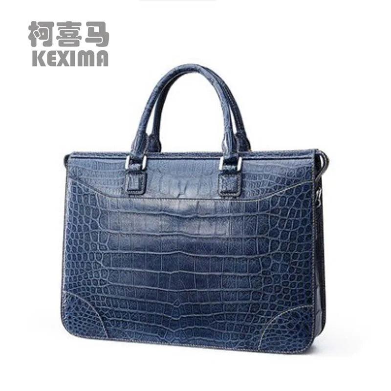 KEXIMA New Crocodile Leather Men’s Business Briefcase & Computer Bag - Durage Collection