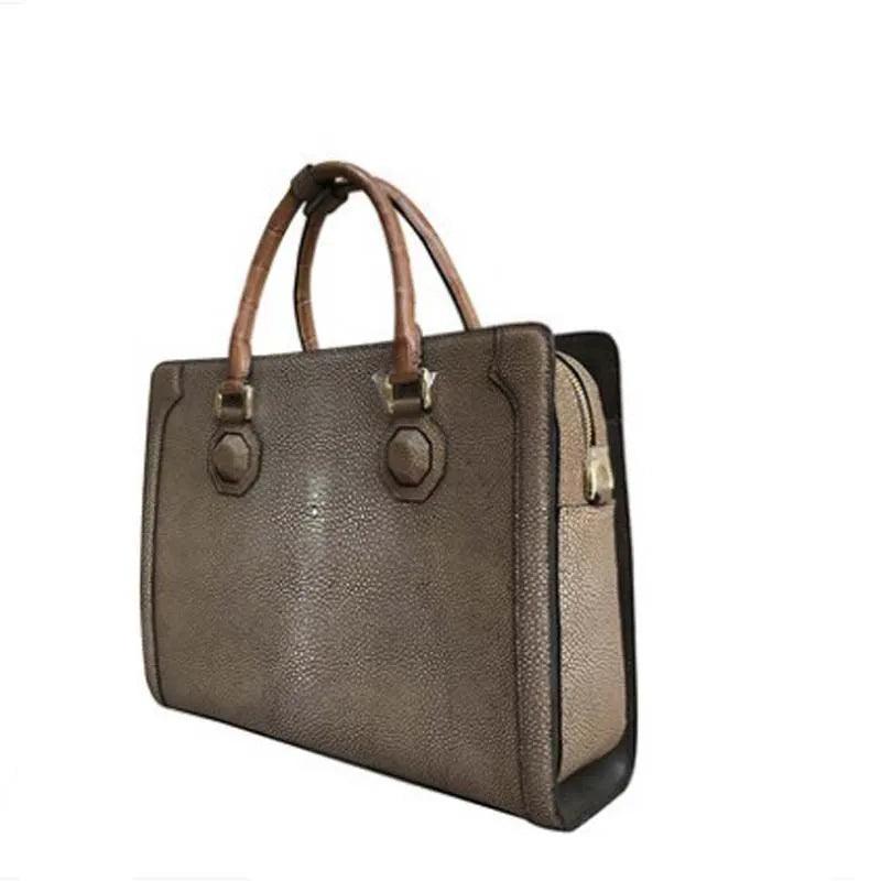 Luxurious Womens Handbag in Elegant Stingray Skin and Pearl - Durage Collection
