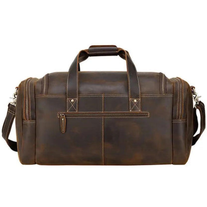 MAHEU Vintage Leather Mens Travel Duffle Bag - Durage Collection