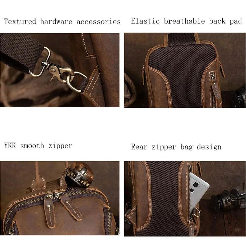 Certainly Heres a suggested SEO strategy for your product Product Page TitleMens Retro Leather Waterproof Crossbody Sling Bag Stylish Functional Meta DescriptionDiscover the perfect blend of vintage style and modern functionality with our Mens Retro Lea - Durage Collection