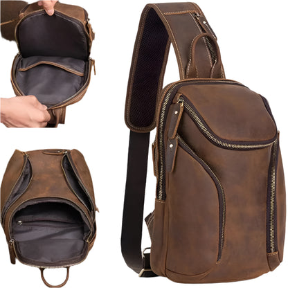 Certainly Heres a suggested SEO strategy for your product Product Page TitleMens Retro Leather Waterproof Crossbody Sling Bag Stylish Functional Meta DescriptionDiscover the perfect blend of vintage style and modern functionality with our Mens Retro Lea - Durage Collection