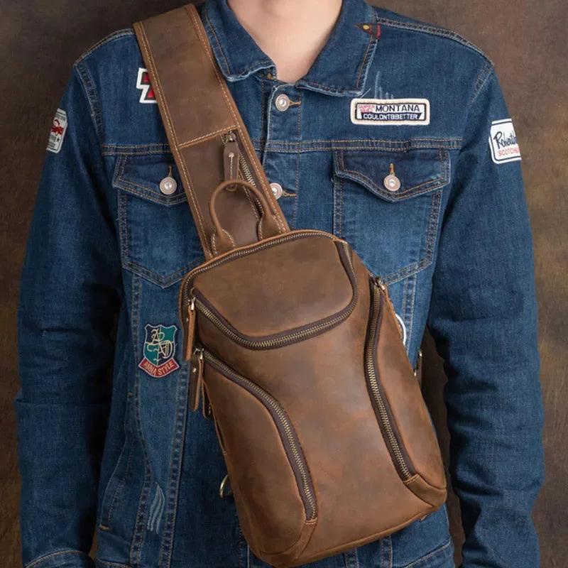 Certainly Heres a suggested SEO strategy for your product Product Page TitleMens Retro Leather Waterproof Crossbody Sling Bag Stylish Functional Meta DescriptionDiscover the perfect blend of vintage style and modern functionality with our Mens Retro Lea - Durage Collection