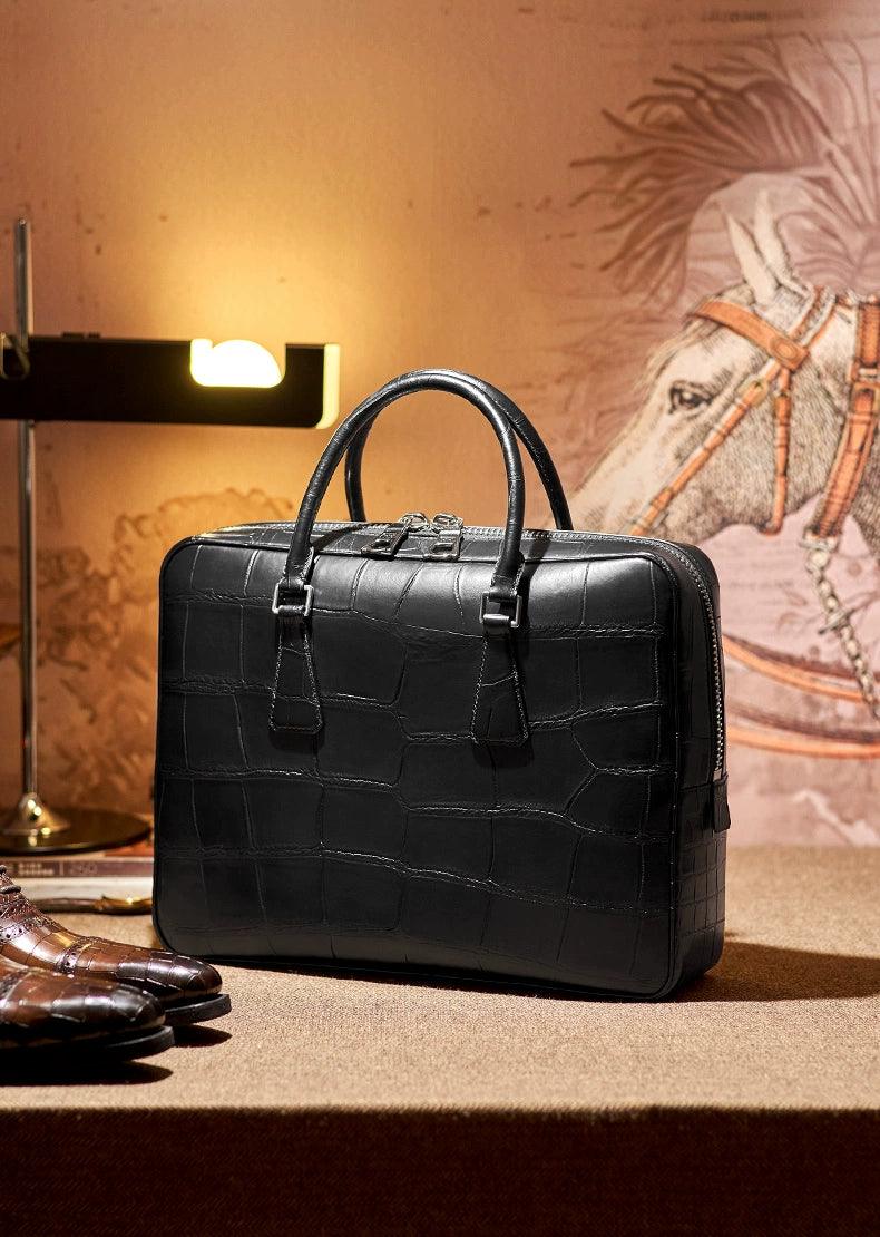 Gete America Crocodile Skin Men's Leather Bag - Durage Collection