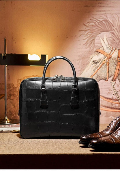 Gete America Crocodile Skin Men's Leather Bag - Durage Collection