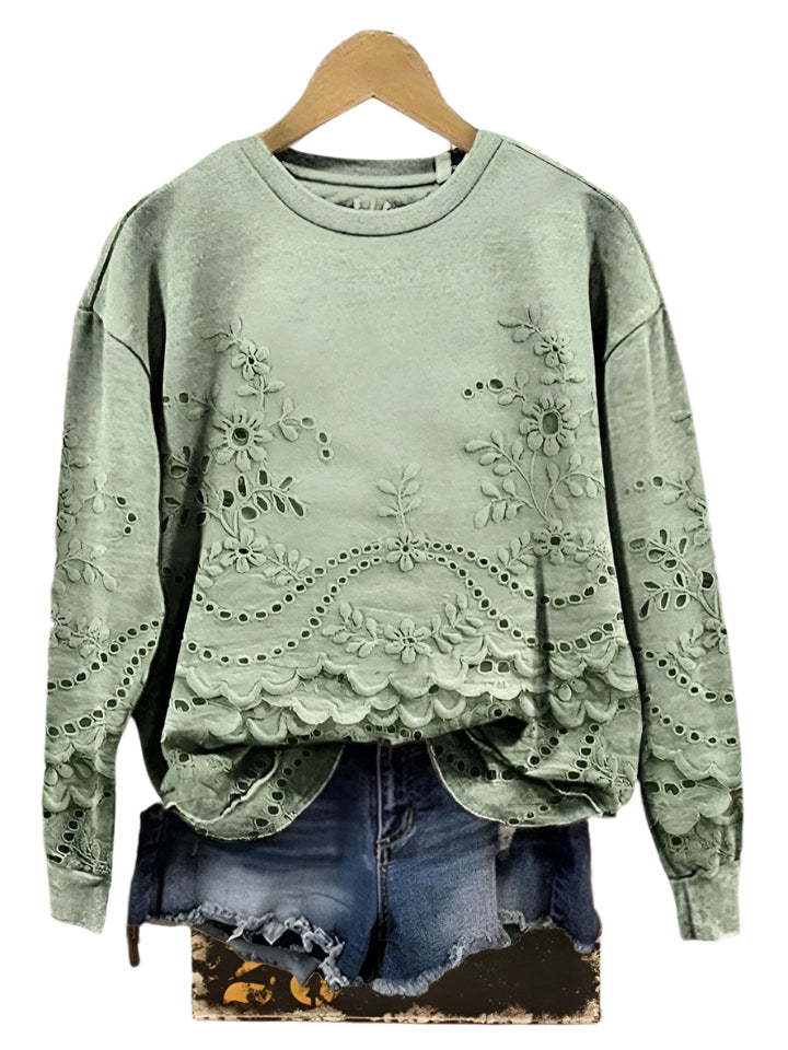 Round Neck Long Sleeve Sweater Autumn