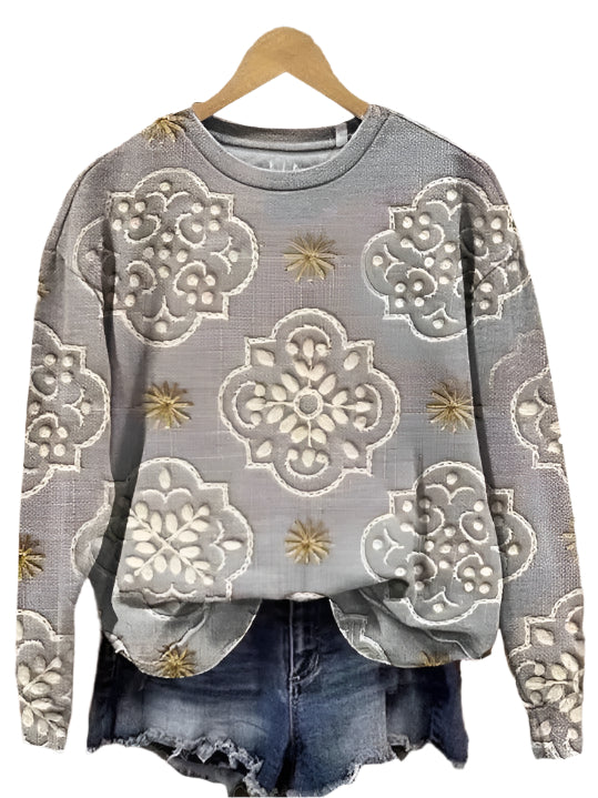 Round Neck Long Sleeve Sweater Autumn