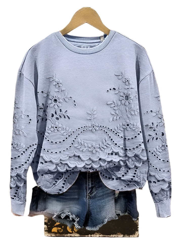 Round Neck Long Sleeve Sweater Autumn