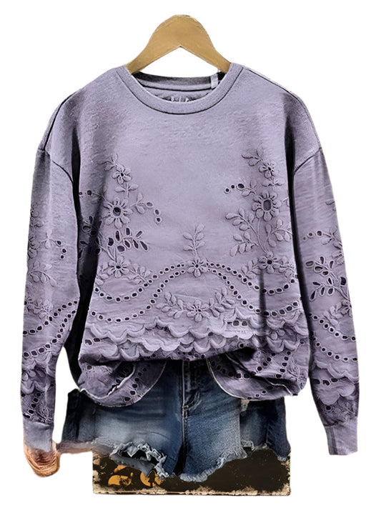 Round Neck Long Sleeve Sweater Autumn