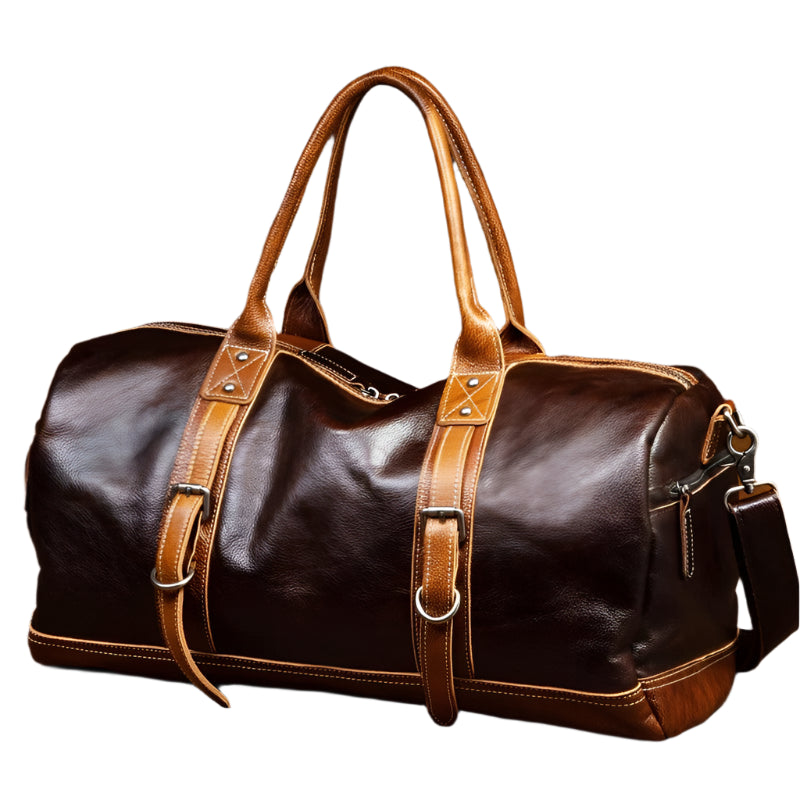 Vintage Leather Mens Travel and Gym Crossbody Bag - Durage Collection