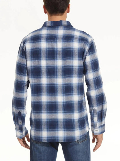 TACVASEN Oversize Lightweight Shirt Jacket Button Down Cotton Plaid Shirts Mens Long Sleeve Streetwear Flannel Shirts W/ Pockets - Durage Collection