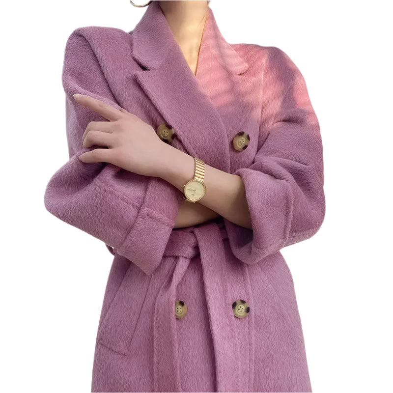Alpaca Wool Mid Length Coat - Durage Collection