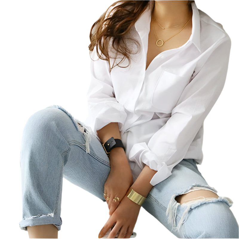 Cotton Blouse White Shirt Fashion Women Blusas Mujer De Moda OL Style Tops Casual Ladies Long Sleeve Shirts and Blouses 3496 - Durage Collection