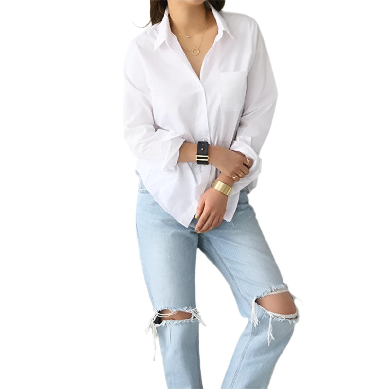 Cotton Blouse White Shirt Fashion Women Blusas Mujer De Moda OL Style Tops Casual Ladies Long Sleeve Shirts and Blouses 3496 - Durage Collection