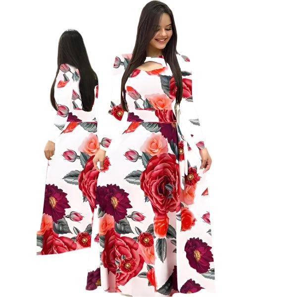 Floral Elegance Hollow Knit Dress - Durage Collection