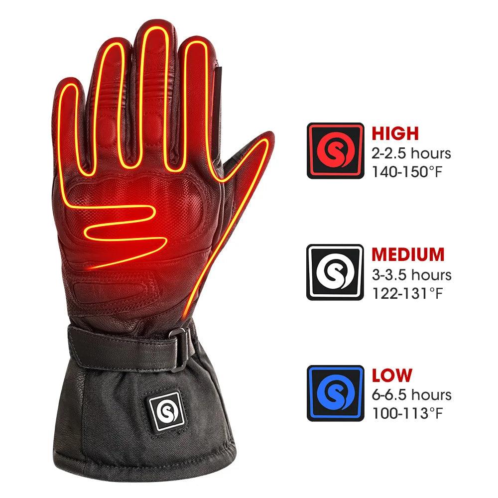 Touchable Thermal Riding Motorcycle Winter Gloves Women Goatskin Soft Waterproof Tactical Winter Gloves Men Warm Heating Gloves - Durage Collection